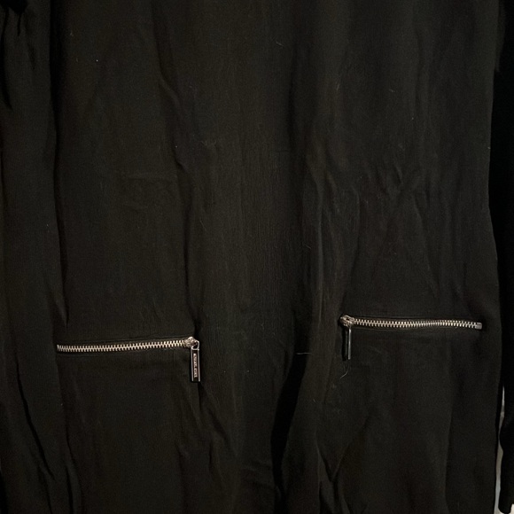 Michael Kors, black light knit, long sleeve dress with faux pocket zippers. - Picture 10 of 11
